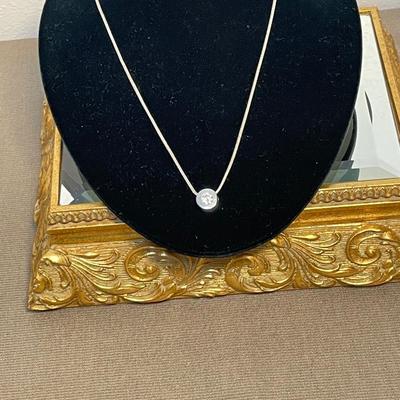 Sterling silver and CZ pendant necklace