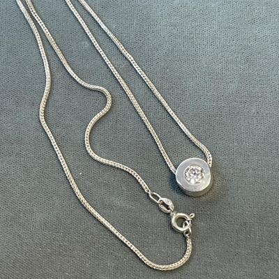 Sterling silver and CZ pendant necklace