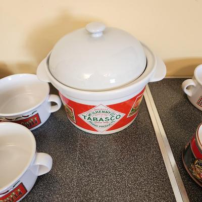 Tabasco Sauce Collection , Cups , Bowls, Glass Pitcher , Pot Holders and more