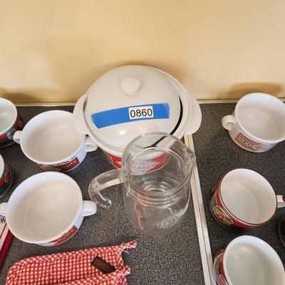 Tabasco Sauce Collection , Cups , Bowls, Glass Pitcher , Pot Holders and more