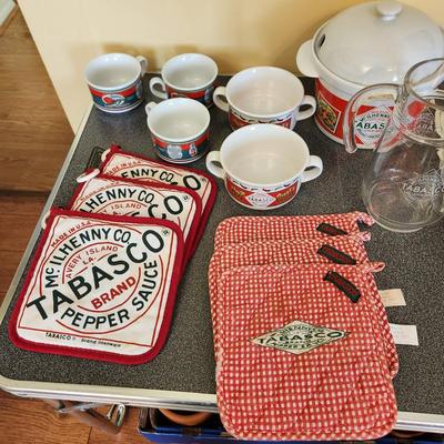 Tabasco Sauce Collection , Cups , Bowls, Glass Pitcher , Pot Holders and more