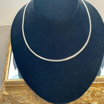Sterling silver omega necklace