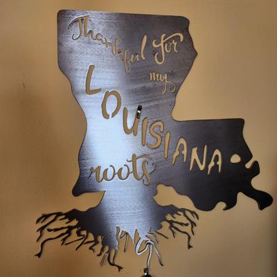Thankful for my Louisiana Roots Metal Art Laser Cut Wall Art 17"x17"