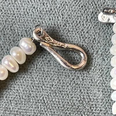 Designer Pearl and Sterling necklace