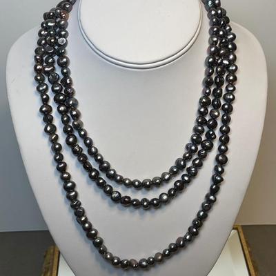 Opera length pearl necklace