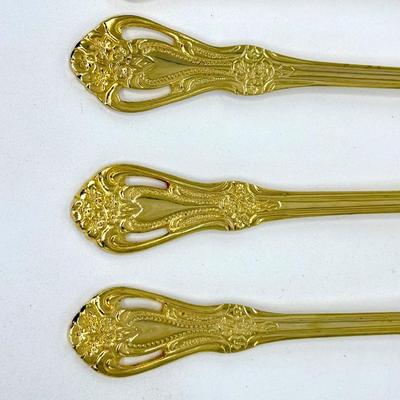 79 Piece Gold Toned Flatware Set