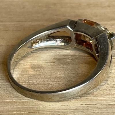 Multi color CZ sterling ring 7.5