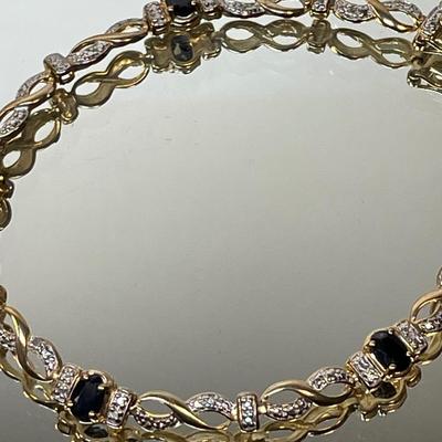 Vermeil and sapphire link bracelet