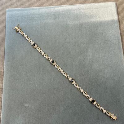 Vermeil and sapphire link bracelet