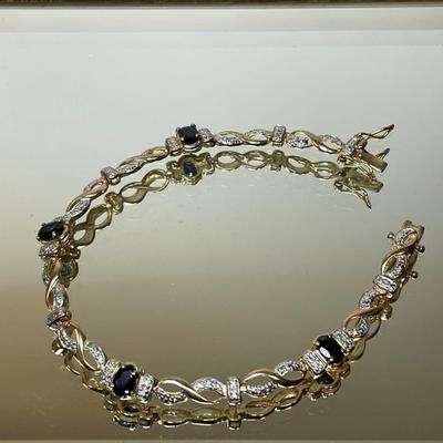 Vermeil and sapphire link bracelet
