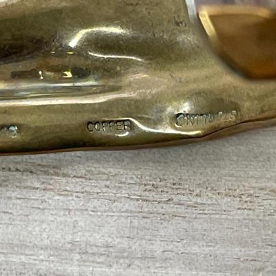 Cool copper, brass and sterling cuff bracelet