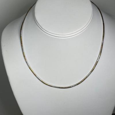 Thin Sterling Silver omega necklace