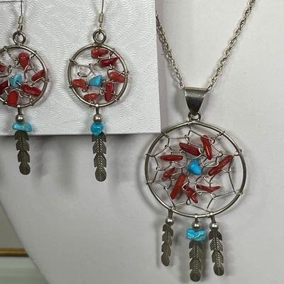 Running Bear Sterling Dream catcher set