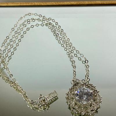 Sterling silver and CZ necklace