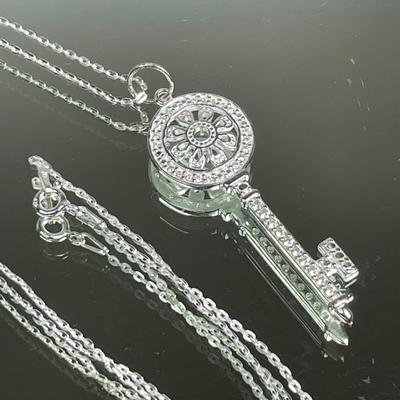 Sterling silver key necklace