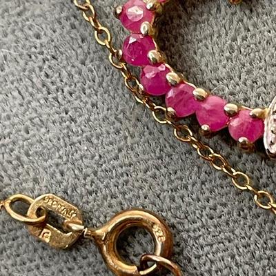 Vermeil Ruby heart pendant necklace