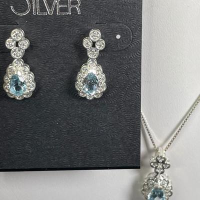 Sterling silver and Blue Topaz set