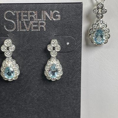 Sterling silver and Blue Topaz set