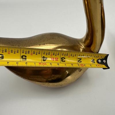 Vintage Pair of Brass Swans Sculptures