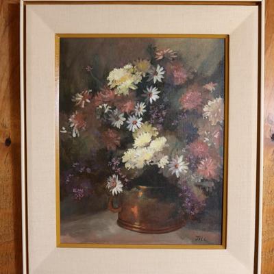 Framed Original Floral Painting by Jill