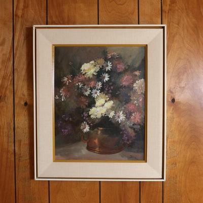 Framed Original Floral Painting by Jill
