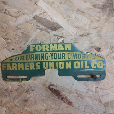 Farmers Union Oil Co Forman Metal Sign