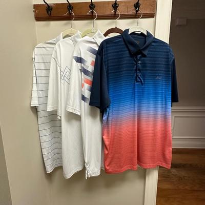 Lot of 4 Greg Norman Golf Shirts, Various Patterns XL