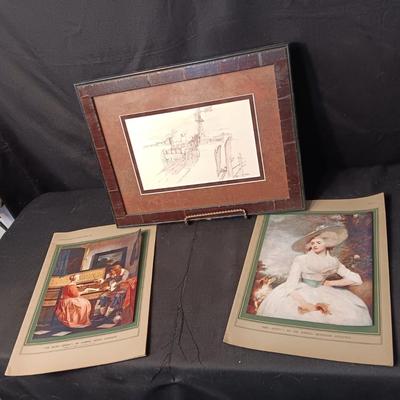 SKETCH OF WESTERN SCENE BY R J MOORE AND ARTISTS PLATES FROM 1939