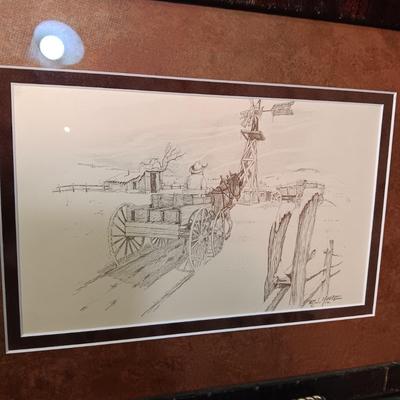 SKETCH OF WESTERN SCENE BY R J MOORE AND ARTISTS PLATES FROM 1939