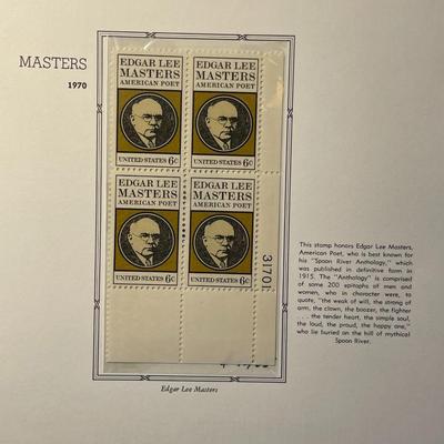 Masters 1970 Mint Condition US Stamp Plate Block Page as Pictured. Only One $5 Shipping Charge for 1 or 100 Pages Won.