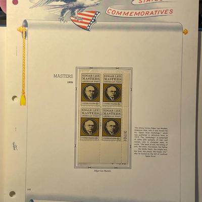Masters 1970 Mint Condition US Stamp Plate Block Page as Pictured. Only One $5 Shipping Charge for 1 or 100 Pages Won.