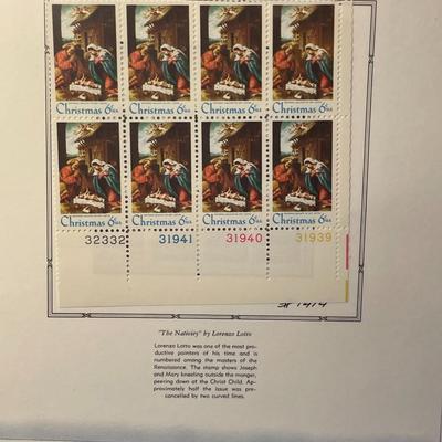 Christmas 1970 Mint Condition US Stamp Plate Block Page as Pictured. Only One $5 Shipping Charge for 1 or 100 Pages Won.