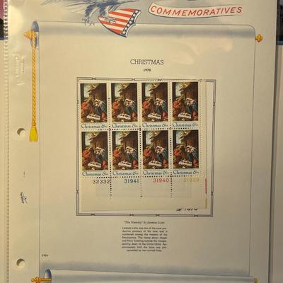 Christmas 1970 Mint Condition US Stamp Plate Block Page as Pictured. Only One $5 Shipping Charge for 1 or 100 Pages Won.