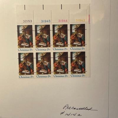 Christmas Nativity 1970 Mint Condition US Stamp Plate Block Page as Pictured. Only One $5 Shipping Charge for 1 or 100 Pages Won.