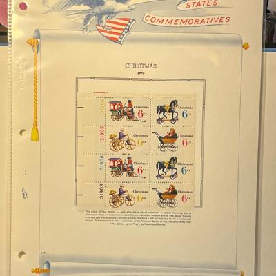Christmas 1970 Mint Condition US Stamp Plate Block Page as Pictured. Only One $5 Shipping Charge for 1 or 100 Pages Won.