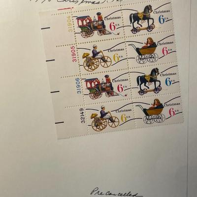 Christmas Toys 1970 Mint Condition US Stamp Plate Block Page as Pictured. Only One $5 Shipping Charge for 1 or 100 Pages Won.