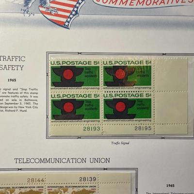 Traffic Safety & Telecommunication Union 1965 Mint Condition US Stamp Plate Blocks Page as Pictured. Only One $5 Shipping Charge for...