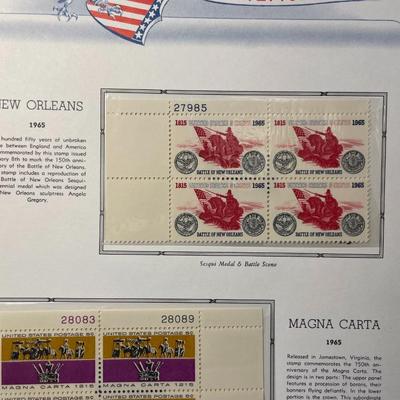 New Orleans & Magna Carta 1965 Mint Condition US Stamp Plate Blocks Page as Pictured. Only One $5 Shipping Charge for 1 or 100 Pages...