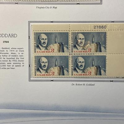 Nevada & Goddard 1964 Mint Condition US Stamp Plate Blocks Page as Pictured. Only One $5 Shipping Charge for 1 or 100 Pages Won.