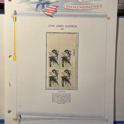 John James Audubon 1963 Mint Condition US Stamp Plate Block Page as Pictured. Only One $5 Shipping Charge for 1 or 100 Pages Won.