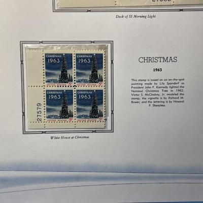 International Red Cross & Christmas 1963 Mint Condition US Stamp Plate Blocks Page as Pictured. Only One $5 Shipping Charge for 1 or...