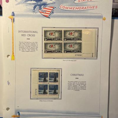 International Red Cross & Christmas 1963 Mint Condition US Stamp Plate Blocks Page as Pictured. Only One $5 Shipping Charge for 1 or...