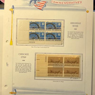 Arkansas River & Cherokee Strip 1968 Mint Condition US Stamp Plate Blocks Page as Pictured. Only One $5 Shipping Charge for 1 or 100...