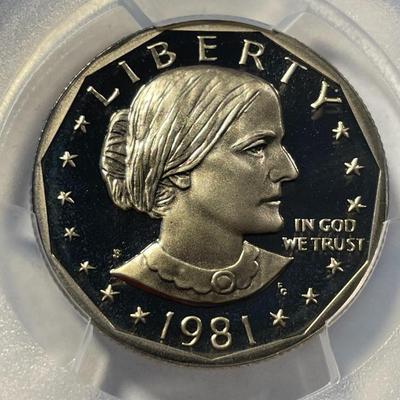 PCGS CERTIFIED 1981-S TYPE-1 PROOF69 DEEP CAMEO SUSAN B. ANTHONY DOLLAR FRESHLY GRADED. FREE DOMESTIC SHIPPING.