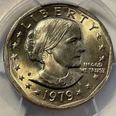 PCGS CERTIFIED 1979-P MS66 SUSAN B. ANTHONY DOLLAR FRESHLY GRADED. FREE DOMESTIC SHIPPING.