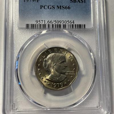 PCGS CERTIFIED 1979-P MS66 SUSAN B. ANTHONY DOLLAR FRESHLY GRADED. FREE DOMESTIC SHIPPING.