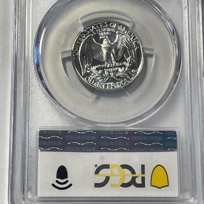 PCGS CERTIFIED 1961 PROOF-67 WASHINGTON SILVER QUARTER FRESHLY GRADED. FREE DOMESTIC SHIPPING.