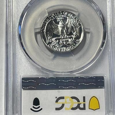 PCGS CERTIFIED 1961 PROOF-68 (LIGHT CAMEO ACCENTED) WASHINGTON SILVER QUARTER FRESHLY GRADED. FREE DOMESTIC SHIPPING.