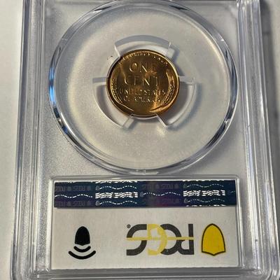 PCGS CERTIFIED 1958-D MS66 RED LINCOLN CENT FRESHLY GRADED. (5 IN DATE ATTACHED TO MINTMARK "D" VARIETY).