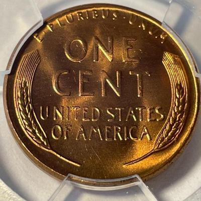 PCGS CERTIFIED 1958-D MS65 RED LINCOLN CENT FRESHLY GRADED. FREE DOMESTIC SHIPPING.